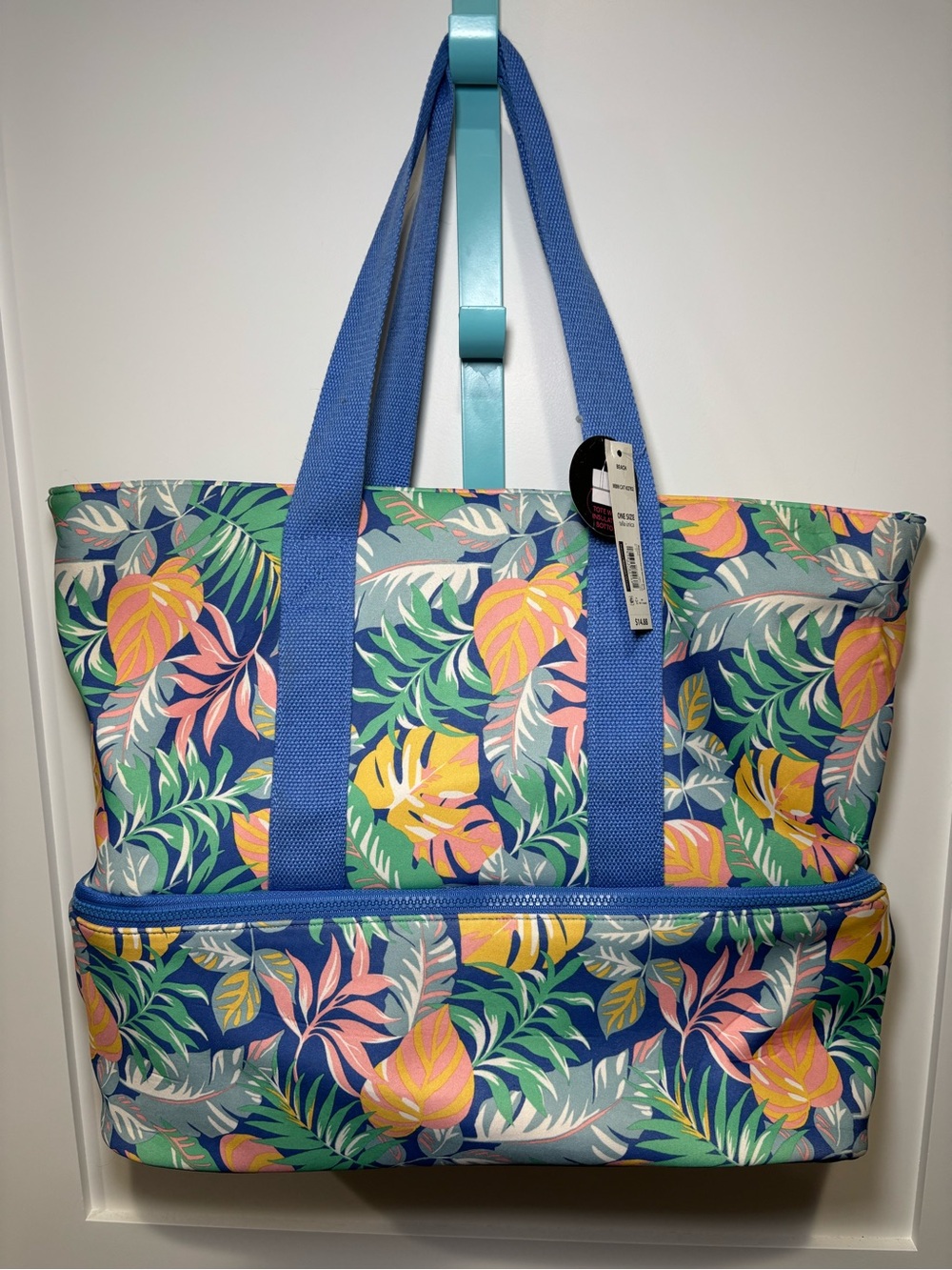 No Boundaries Beach Tote Tropical Floral Insulated Cooler Bottom NWT